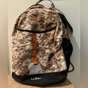 Youth Camo LL Bean Backpack “T” initial